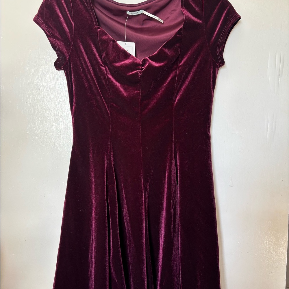 Velvet Burgundy Mini Dress